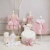Trusou Complet De Botez Borangic Roz