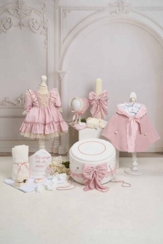 Trusou Complet De Botez Borangic Roz