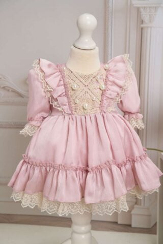 Trusou Complet De Botez Borangic Roz 3