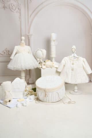 Set botez complet pentru sezon rece, cu paltonaș