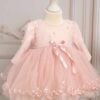 Trusou Complet De Botez Olympia Rochie Cu Palton Cu Perle