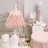 Trusou Complet De Botez Olympia Rochie Cu Palton Cu Perle