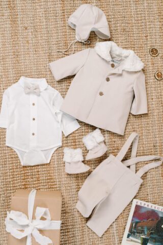 Costum De Botez Jacheta Mihail Stofa Crem