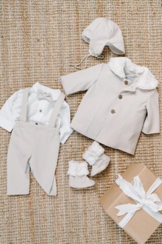 Costum De Botez Jacheta Mihail Stofa Crem