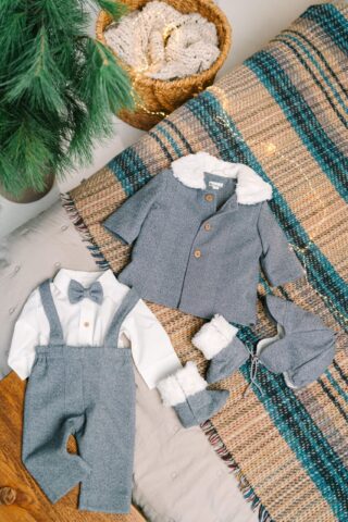 Costum De Botez Jacheta Mihail Stofa Gri