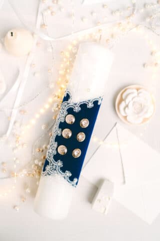 Lumânare botez A34 -  albastru