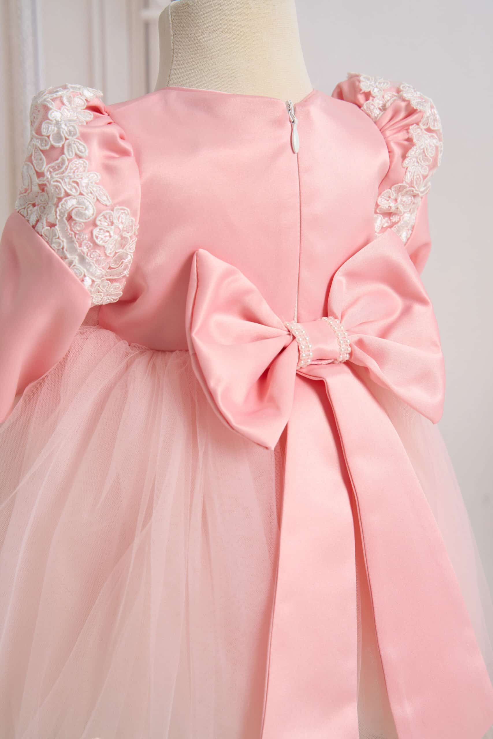 Rochiță Caroline - roz (mânecă lungă) 2 Rochiță Caroline - roz (mânecă lungă) - imagine 2