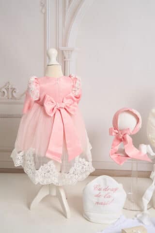 Rochiță Caroline - roz (mânecă lungă)