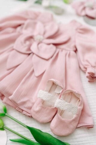 Rochita De Botez Lila Fleur Fete Roz