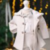 Set De Botez Baieti Stofa Jacheta Blana Mihail Ivoire Andreeatex