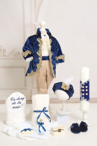 Set de botez esențial Fabrizio - Bleumarin