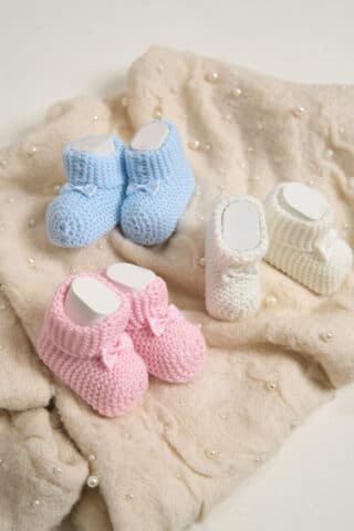 Botoșei tricotați 0-3luni - roz