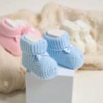 Botoșei tricotați 0-3luni - bleu