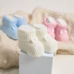 Botoșei tricotați 0-3luni - alb