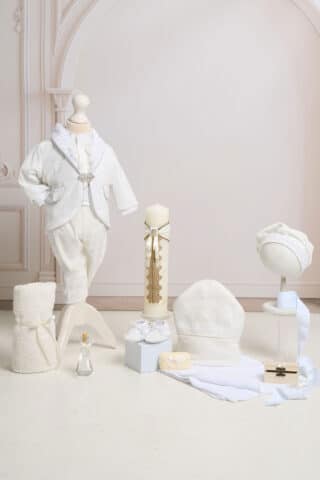 Set esențial de botez Serafim - Alb-ivoire