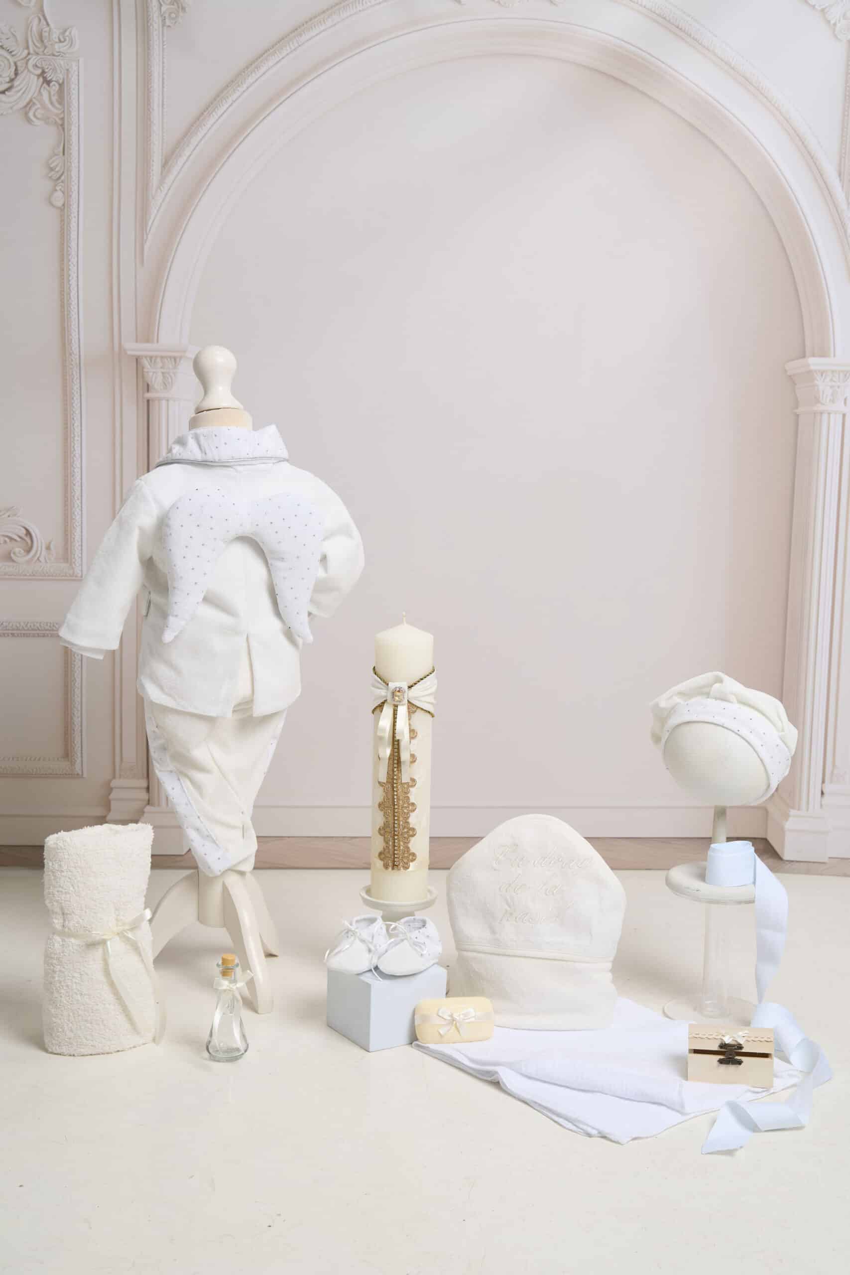 Set esențial de botez Serafim - Alb-ivoire 2 Set esențial de botez Serafim - Alb-ivoire - imagine 2