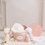 Pachet botez -20% REDUCERE - Cufăr botez COLOR + Trusou PureBebe - roz vintage