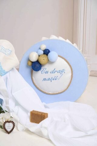 Pachet Botez Baiat Cufar Cu Baloane Trusou Bleu