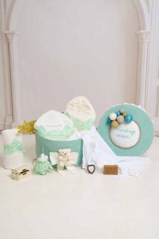Pachet Botez Baiat Cufar Cu Baloane Trusou Menta