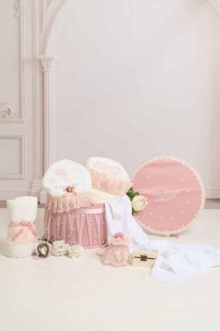 Trusou De Botez Perle Roz Truou Complet