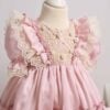 Trusou Complet De Botez Raza Borangic Roz Maneca Scurta 2