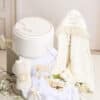 Pachet botez -20% REDUCERE - Cufăr Velvet Ivoire + Trusou botez - ivoire