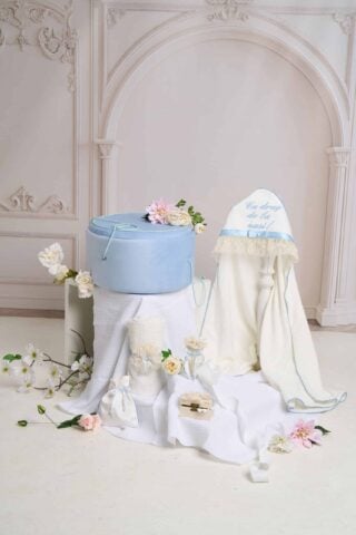Cufar De Botez Buretat Oval Bleu