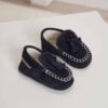 Mocasini Botez Piele Intoarsa Bleumarin