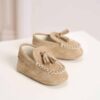 Mocasini Piele Intoarsa Babywalker Bej
