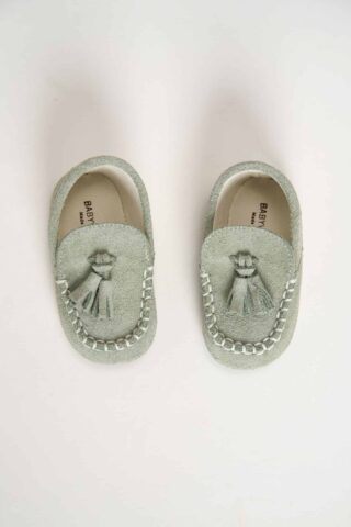 Mocasini Piele Intoarsa Babywalker Menta