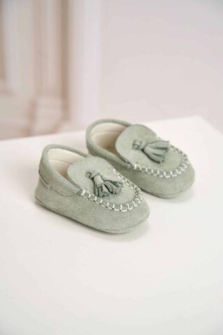 Mocasini Piele Intoarsa Babywalker Menta