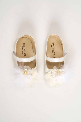 Pantofi Botez Floare Pene Ivoire