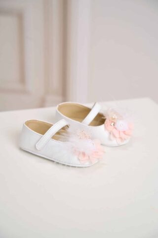 Pantofi Botez Floare Pene Ivoire