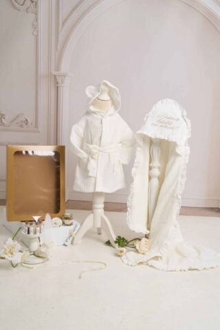 Set Complet Baita De A Doua Zi Muselina Ivoire