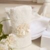 Truosou Complet Botez Fete Celeste Ivoire Maneca Scurta