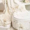 Truosou Complet Botez Fete Celeste Ivoire Maneca Scurta