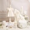 Truosou Complet Botez Fete Celeste Ivoire Maneca Scurta