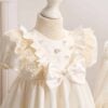 Truosou Complet Botez Fete Celeste Ivoire Maneca Scurta