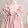 Trusou Complet De Botez Celeste Roz Maneca Scurta