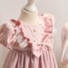 Trusou Complet De Botez Celeste Roz Maneca Scurta