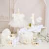 Set complet botez (trusou) - Divine Rose - ivoire (mânecă scurtă)