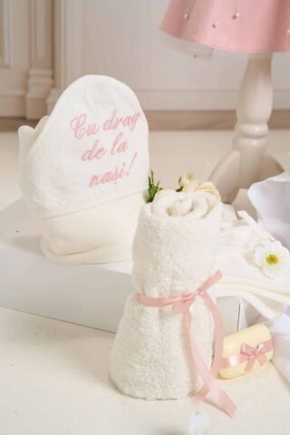 Trusou Complet De Botez Olivia Roz Vintage 5