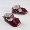 Pantofi Botez Fete Burgundy Cu Funda