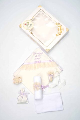 Trusou De Botez Dantela Fete Lila Grace Bebe
