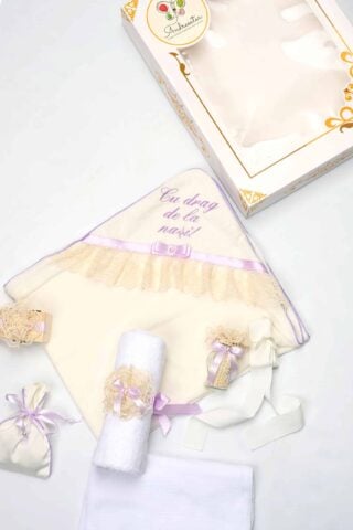 Trusou De Botez Dantela Fete Lila Grace Bebe