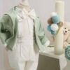 Trusou Complet De Botez Romeo Menta Cu Dungi