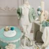 Trusou Complet De Botez Romeo Menta Cu Dungi