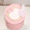 Cufar Catifea Botez Fete Roz Cu Fluture