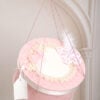Cufar Catifea Botez Fete Roz Cu Fluture