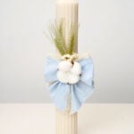 Lumânare botez A38 - Fundă Muselină Couture - Bleu